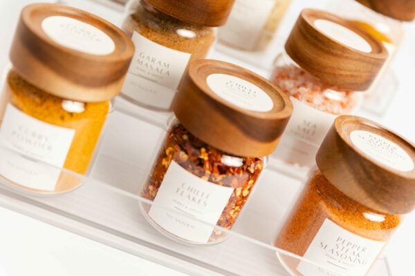 Glass Jars for Spices with Acacia Wood Lid, Australia - Pantry Lover